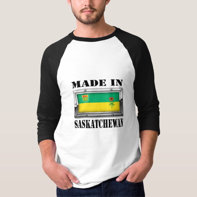 Camiseta Feito em Saskatchewan (luz) (Frente)