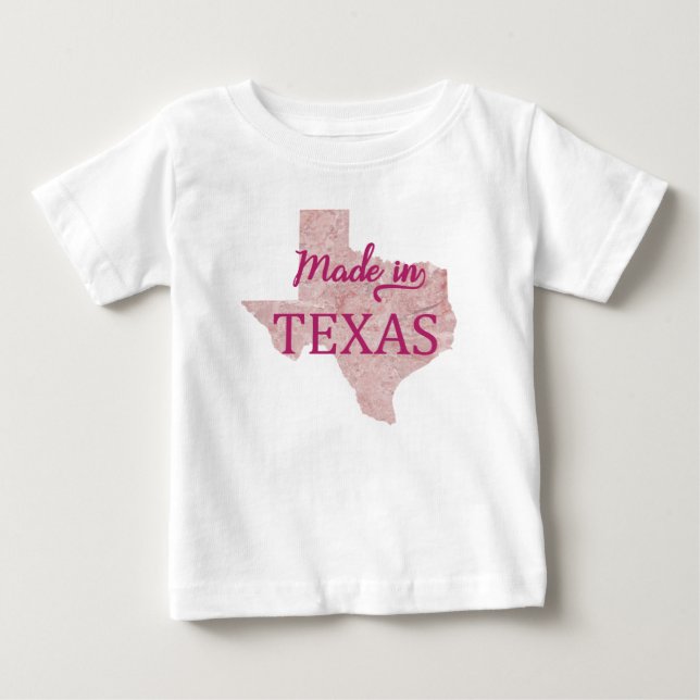 Camiseta Feito em Texas Girls Baby T Shirt Pink Shirt (Frente)