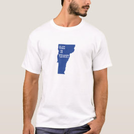 Camiseta Feito Em Vermont, Em Forma Azul, Estado De Nascime