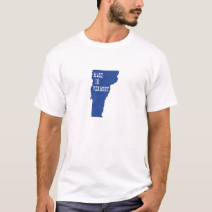 Camiseta Feito Em Vermont, Em Forma Azul, Estado De Nascime