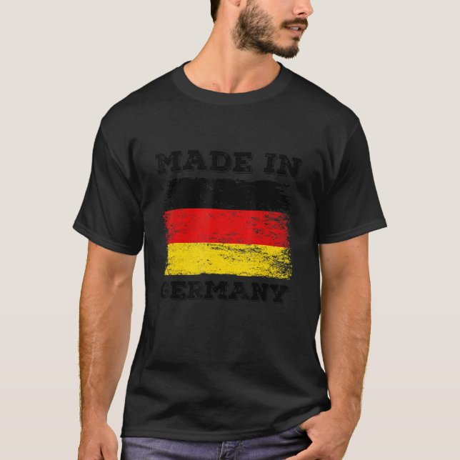 Camiseta Feito Na Alemanha Com Designs Gráficos De Bandeira (Frente)