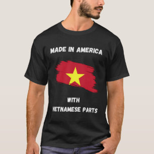 Camiseta Feito na América com bandeira Vietnamita do Vietnã