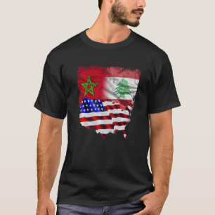 Camiseta Feito Na América Com O Líbano E O Marrocos