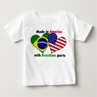 Camiseta feito na américa com partes do brasil