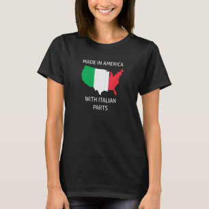 Camiseta Feito Na América Com Partes Italianas Itália E Eua