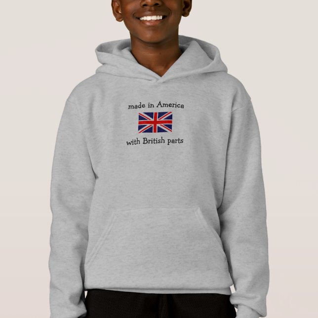 Camiseta feito na América com peças britânicas (Frente)