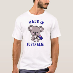 Camiseta Feito na Austrália: Koala Holding Australian Flag