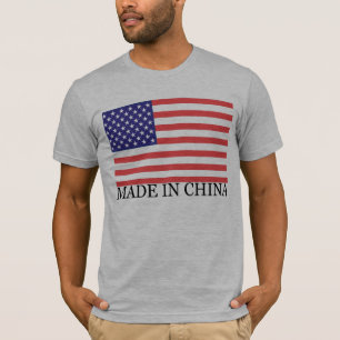 CAMISETA FEITO NA BANDEIRA DE CHINA