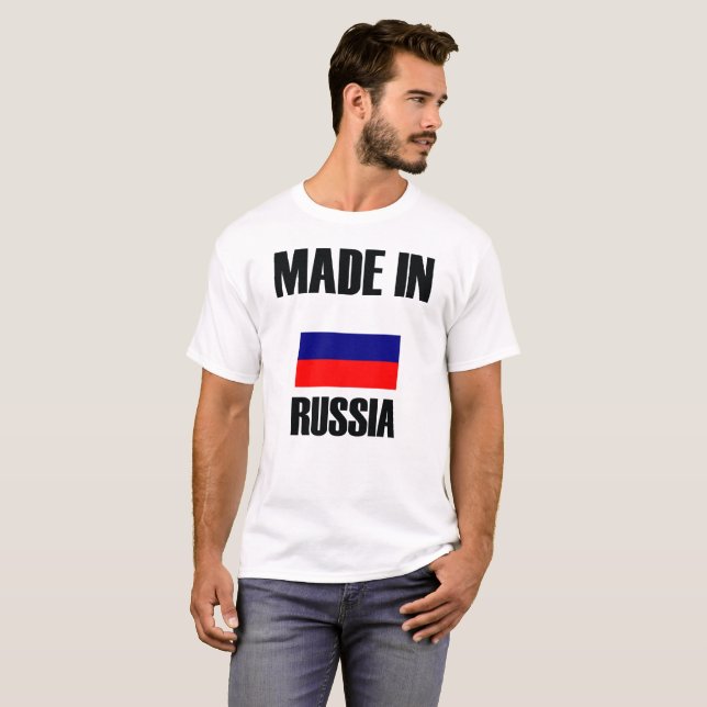 Camiseta Feito na bandeira de Rússia (Frente Completa)