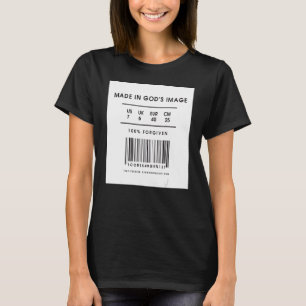 Camiseta Feito na Imagem de Deus 100% com a Etiqueta Perdoa