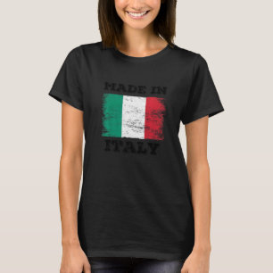 Camiseta Feito Na Itália Com O Bandeira Da Itália, Com O Le