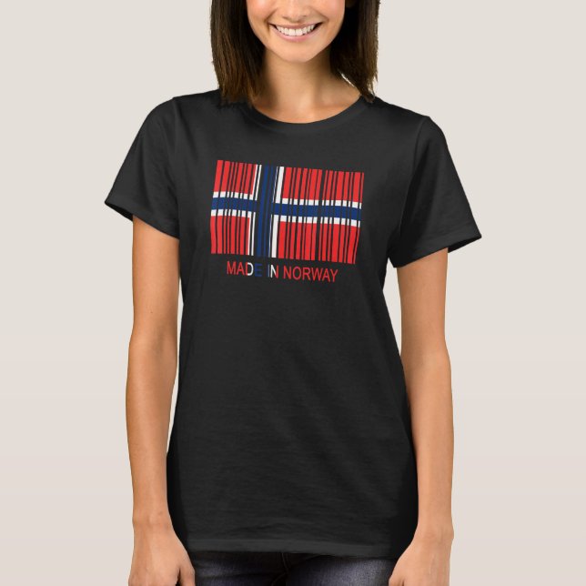 Camiseta Feito na Noruega Flag Barcode (Frente)