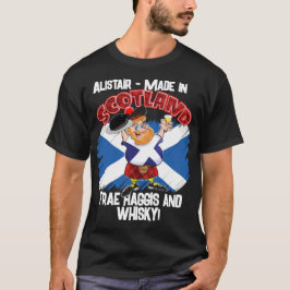 Camiseta Feito na SCOTLAND 0- desenhar Haggis e Whisky