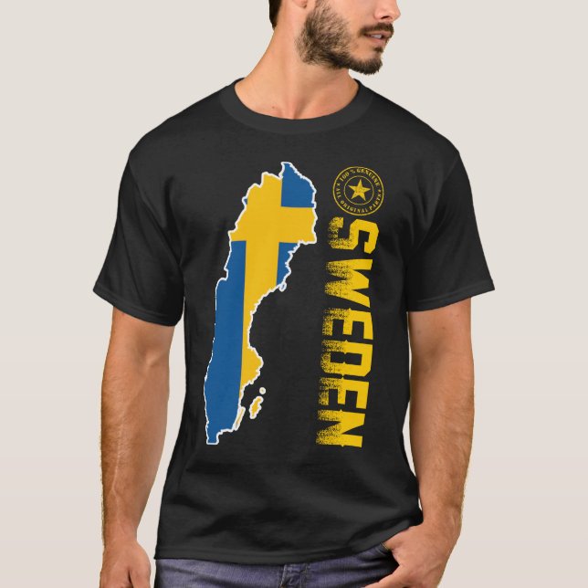 Camiseta feito na suecia 100% genuíno na parte original (Frente)