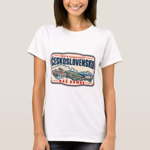Camiseta Feito na Tchecoslováquia Orgulho Retro Tcheco Eslo