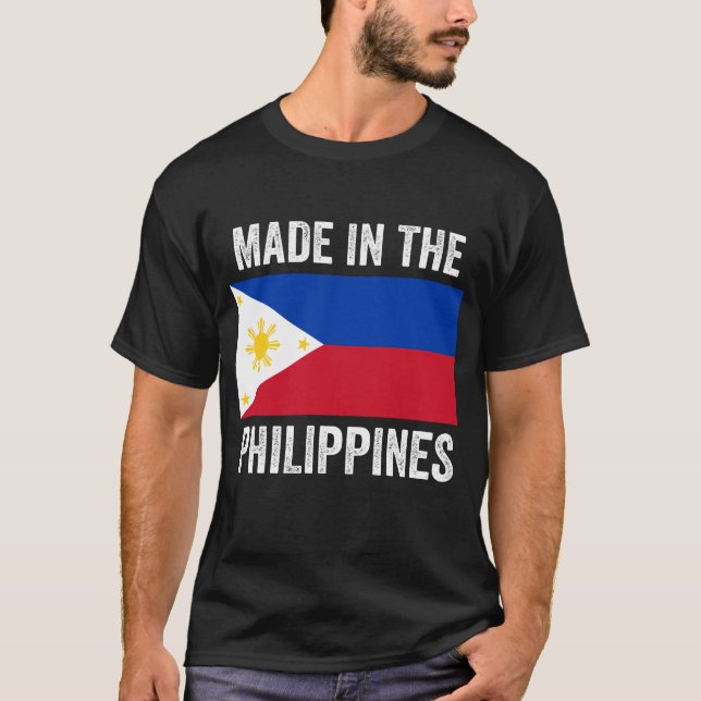 Camiseta Feito nas Filipinas // Bandeira do País Mundial (Frente)