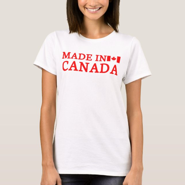 Camiseta Feito No Canadá, feito no canadá, canadá, bandeira (Frente)