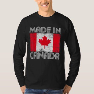 Camiseta Feito No Canadá Vintage Canadian Flag Love Canada