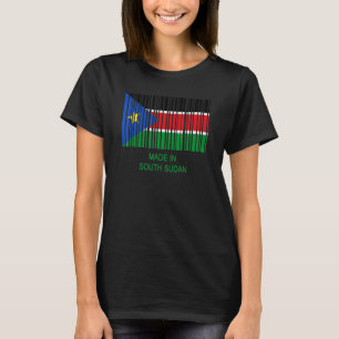 Camiseta Feito no código de barras da bandeira do Sudão do