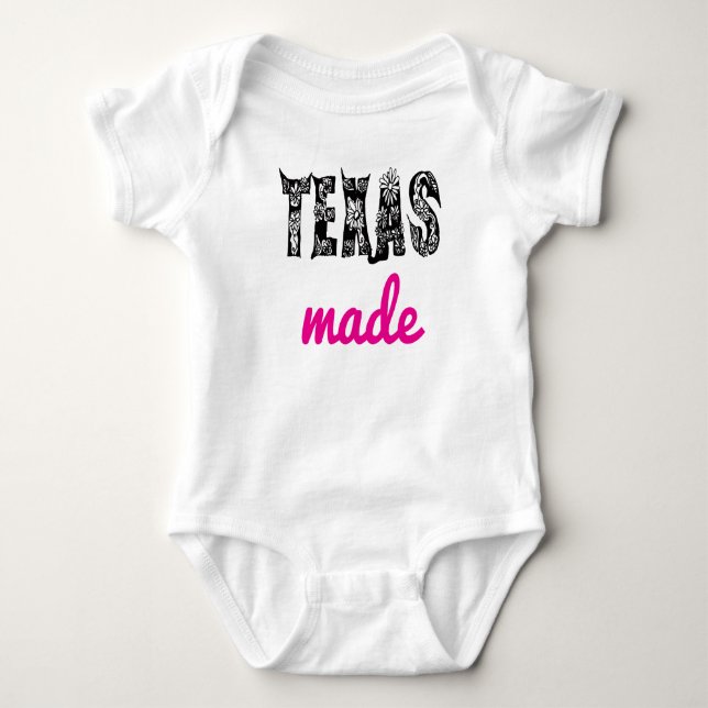 Camiseta Feito no Texas (rosa) (Frente)