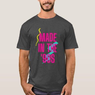 Camiseta Feito nos anos 90 família de arte pop neon retrô
