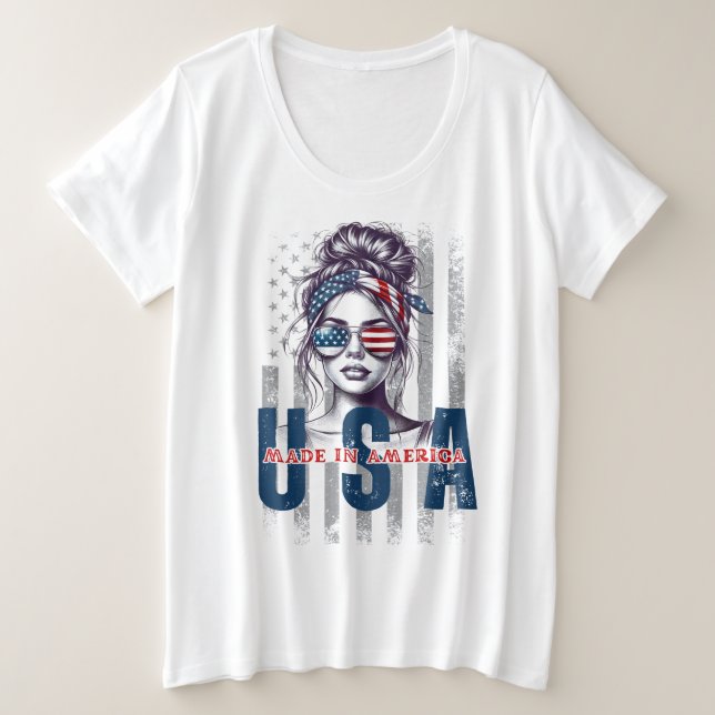 Camiseta Feito nos EUA  (Frente do Design)
