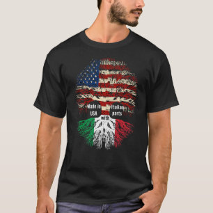 Camiseta Feito Nos Eua Com Partes Italianas Italianas Ameri