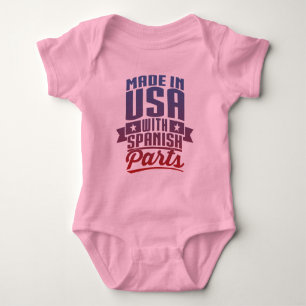 Camiseta Feito nos EUA com peças espanholas