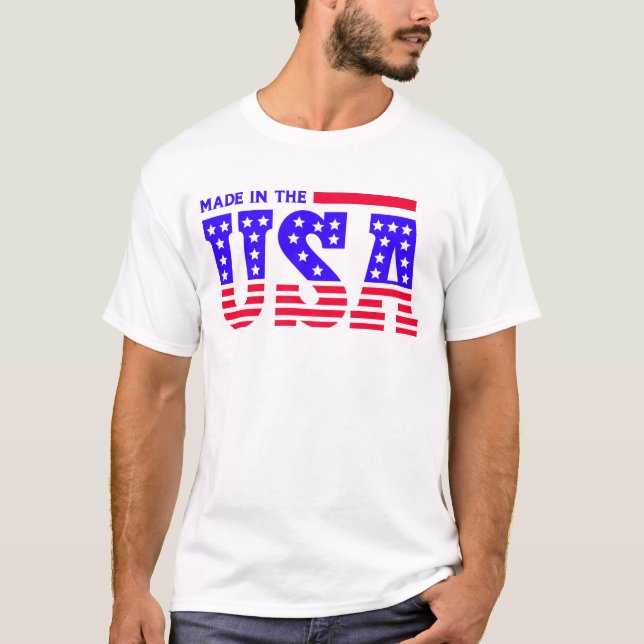 Camiseta Feito nos EUA - TEXTO Americano (Frente)