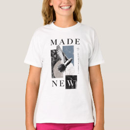 Camiseta Feito Novo 2 Coríntios 5:17 Batismo de Pomba Bruta