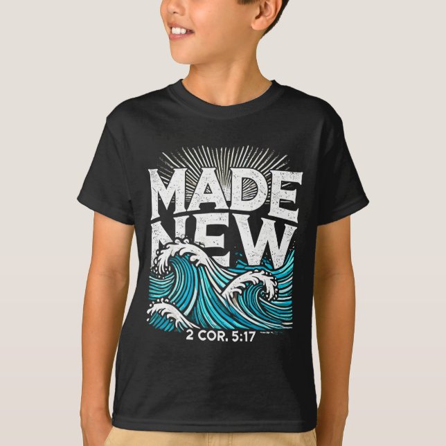 Camiseta Feito Novo Batizado Batismo (Frente)
