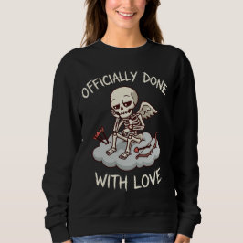 Camiseta Feito Oficialmente Com Design de Cupido Esqueleto 