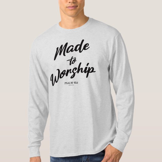 Camiseta Feito para Adorar Salmo 95:1 (Frente)