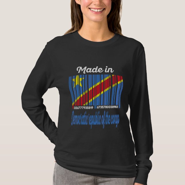 Camiseta Feito República Democrática do Congo (Frente)