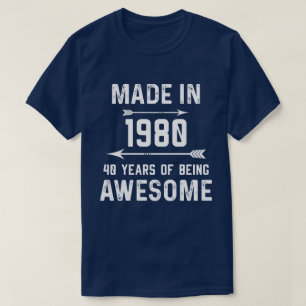 Camiseta Feitos em 1980 por 40 anos de mulheres admiráveis