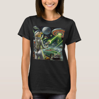 Camiseta Feixe de Laser Vintage Pin-Up