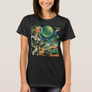 Camiseta Feixe de Laser Vintage Pin-Up