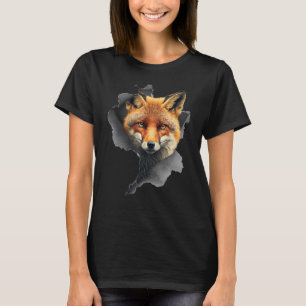 Camiseta Feixes De Raposa, Animais Selvagens, Efeito Elevad