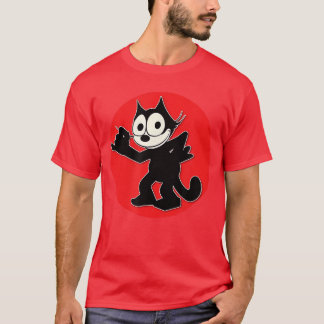 Camiseta Feli Cartoon Cat Red Sunset Sly Smiling Feliee vin