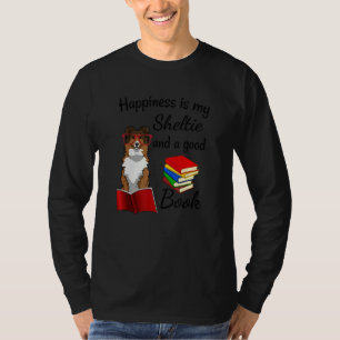 Camiseta Felicidade Bonita É Sheltie E Livros Sheltie Mãe