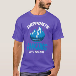 Camiseta Felicidade caminha com amigos Hiker Adventure
