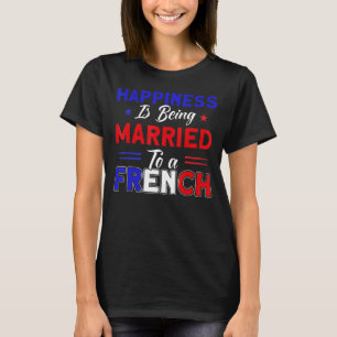 Camiseta Felicidade Casada Com Bandeira Francesa Roota Fran