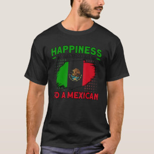 Camiseta Felicidade Casada Com Uma Bandeira Mexicana Roota 