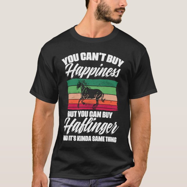 Camiseta Felicidade Cavalo Haflinger Proprietários de caval (Frente)