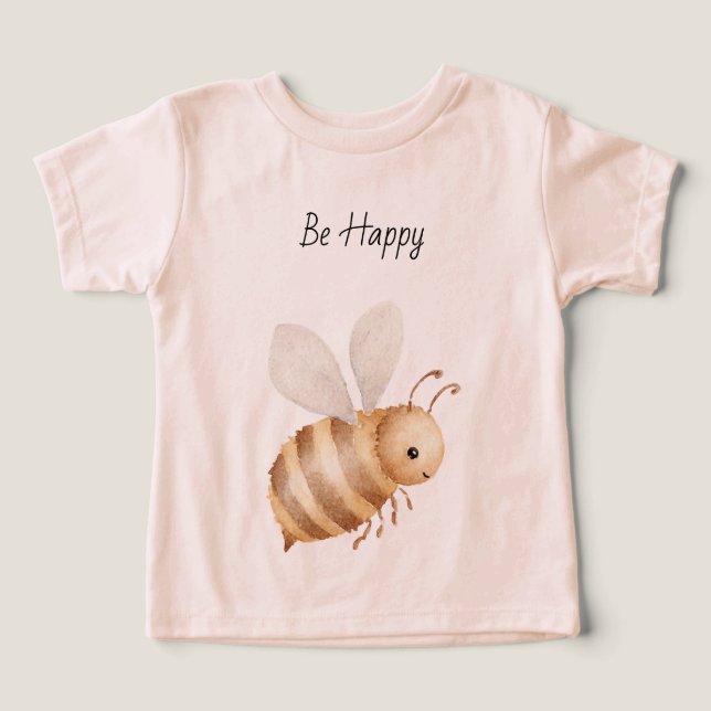 Camiseta Felicidade de Abelha (Design frontal)