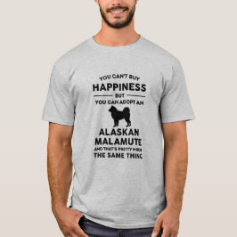 Camiseta Felicidade de Adoção Malamuta no Alasca