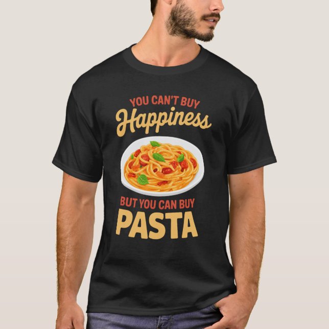 Camiseta Felicidade de Massa Espaguete Italiano (Frente)