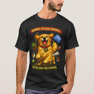 Camiseta Felicidade do Golden Retriever Perigosa Funny Dog