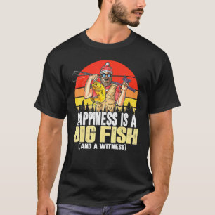 Camiseta Felicidade do Homem é um Grande Peixe e uma Testem
