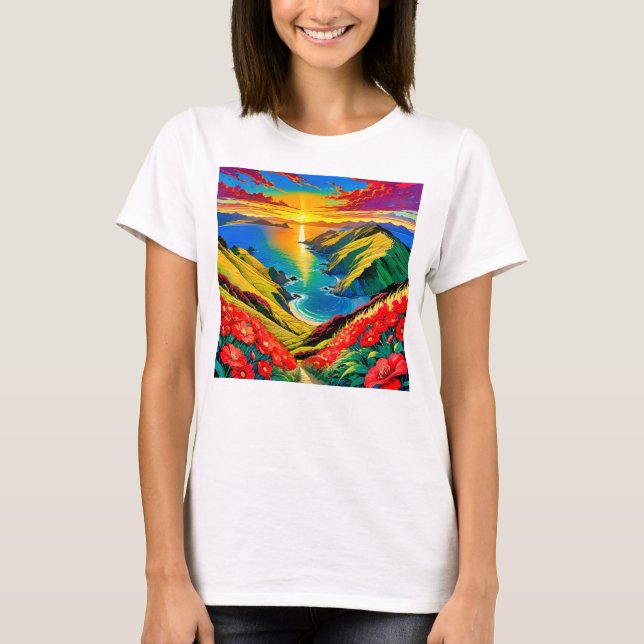 Camiseta Felicidade do Pôr do Sol (Frente)